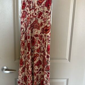 Torrid Floral Paisley Cream & Red Maxi dress